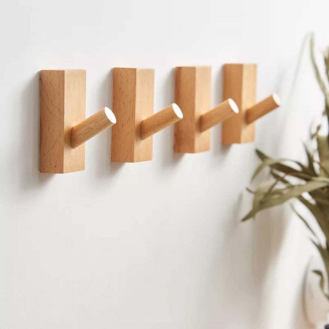 Wooden Coat Hooks Wall Mounted Decorative Hooks Single Etsy
