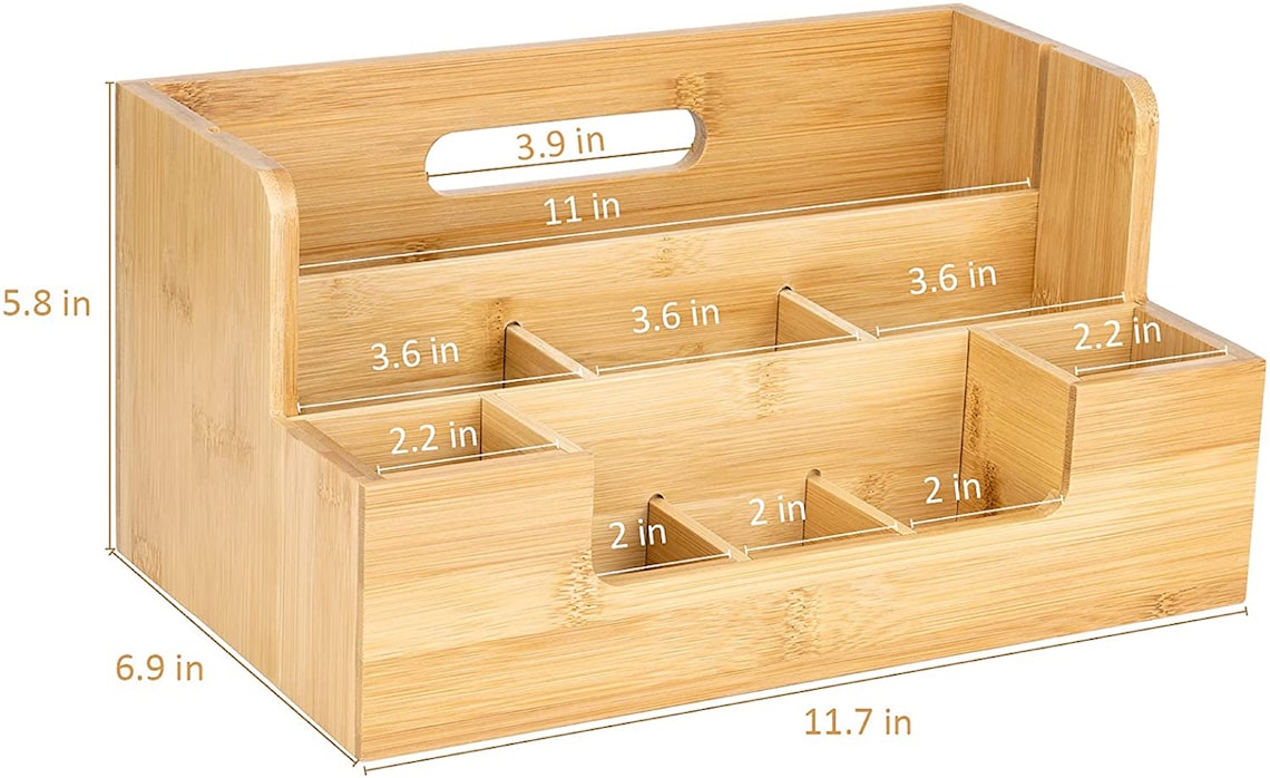 Bamboo Desk Organizers Set Pencil Holder for Desk Etsy