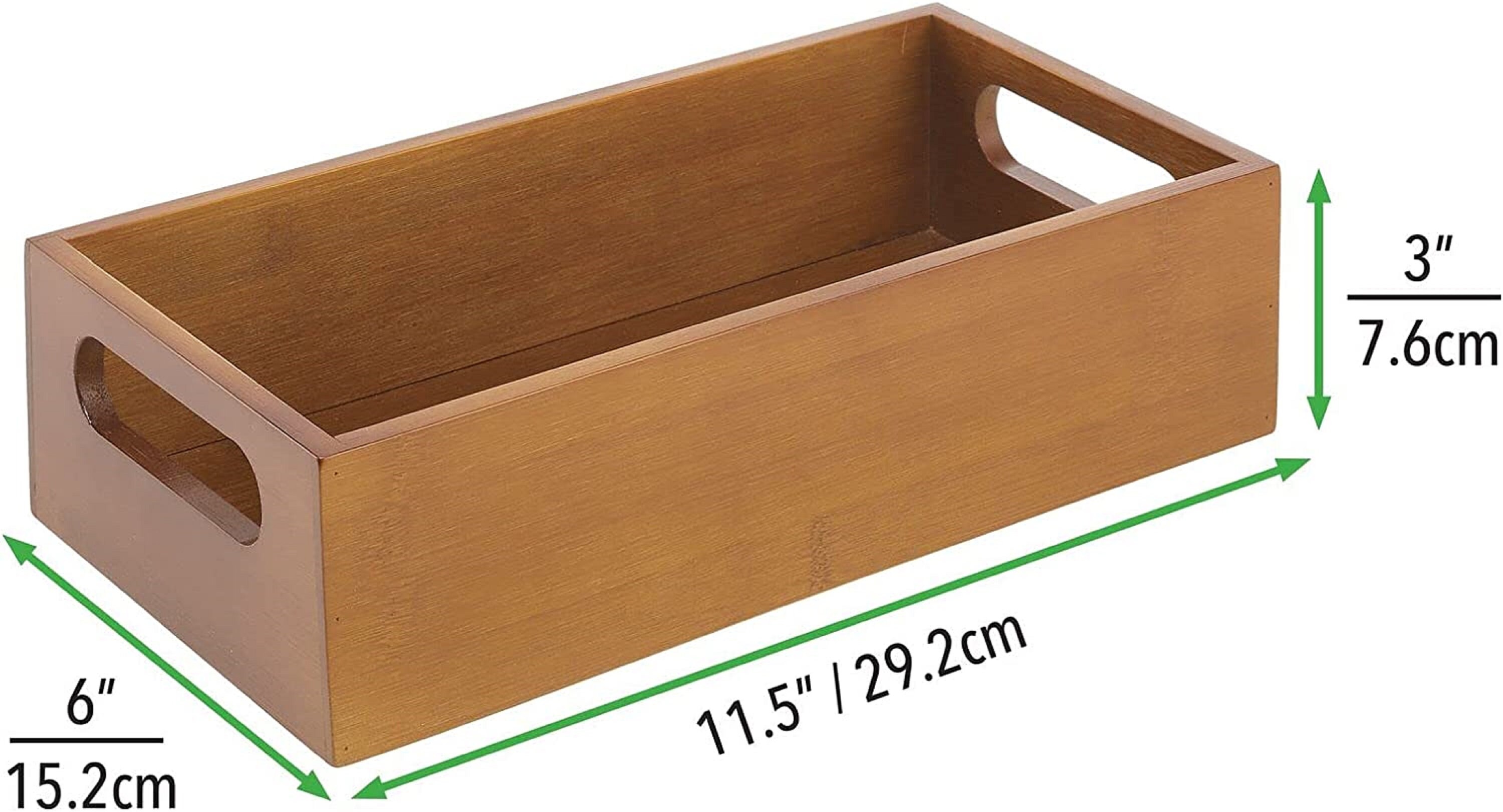 Bamboo Wood Storage Bin Container Drawer Organizer Crate Boxes Etsy