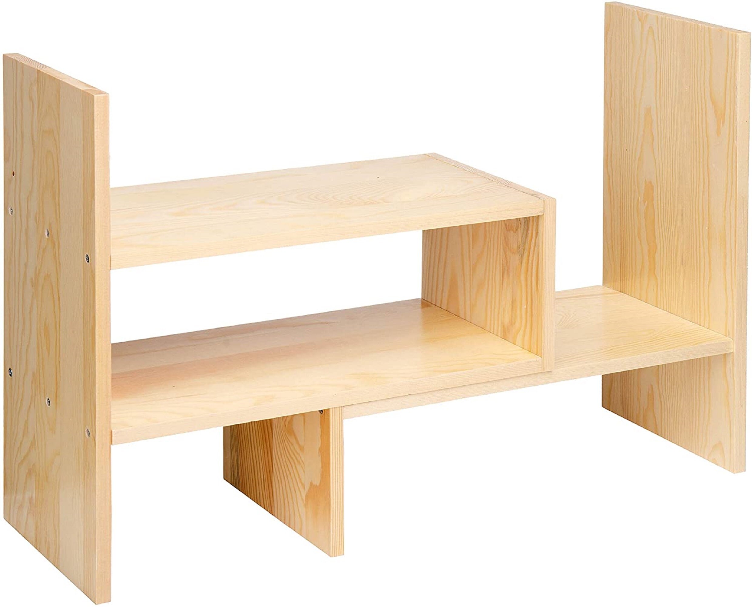 Wood Adjustable Display Book Shelf Stand Rack Desk Organizer Etsy