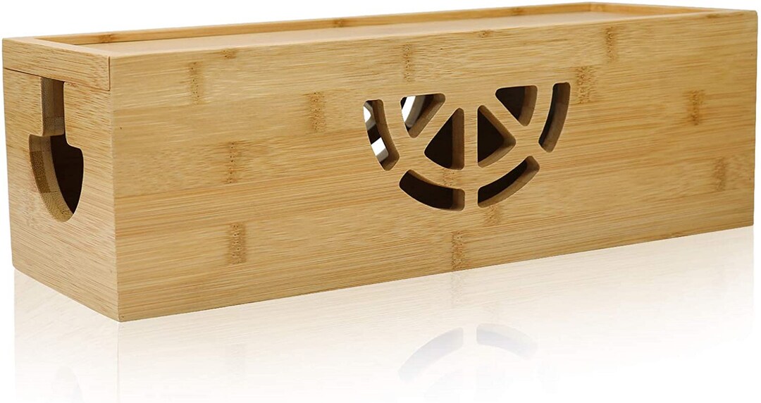 Bamboo Cable Box for Cords Power Strips or Surge Protectors Etsy