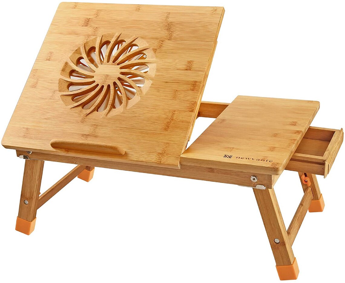 Laptop Desk Nnewvante Adjustable Laptop Desk Table 100 Bamboo Etsy