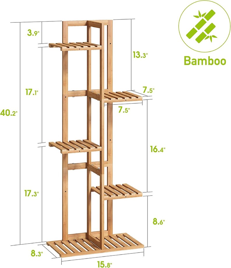 Bamboo Indoor Outdoor Corner Plant Shelf Flower Stands Tall Etsy