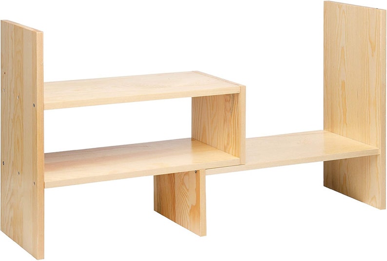 Wood Adjustable Display Book Shelf Stand Rack Desk Organizer Etsy
