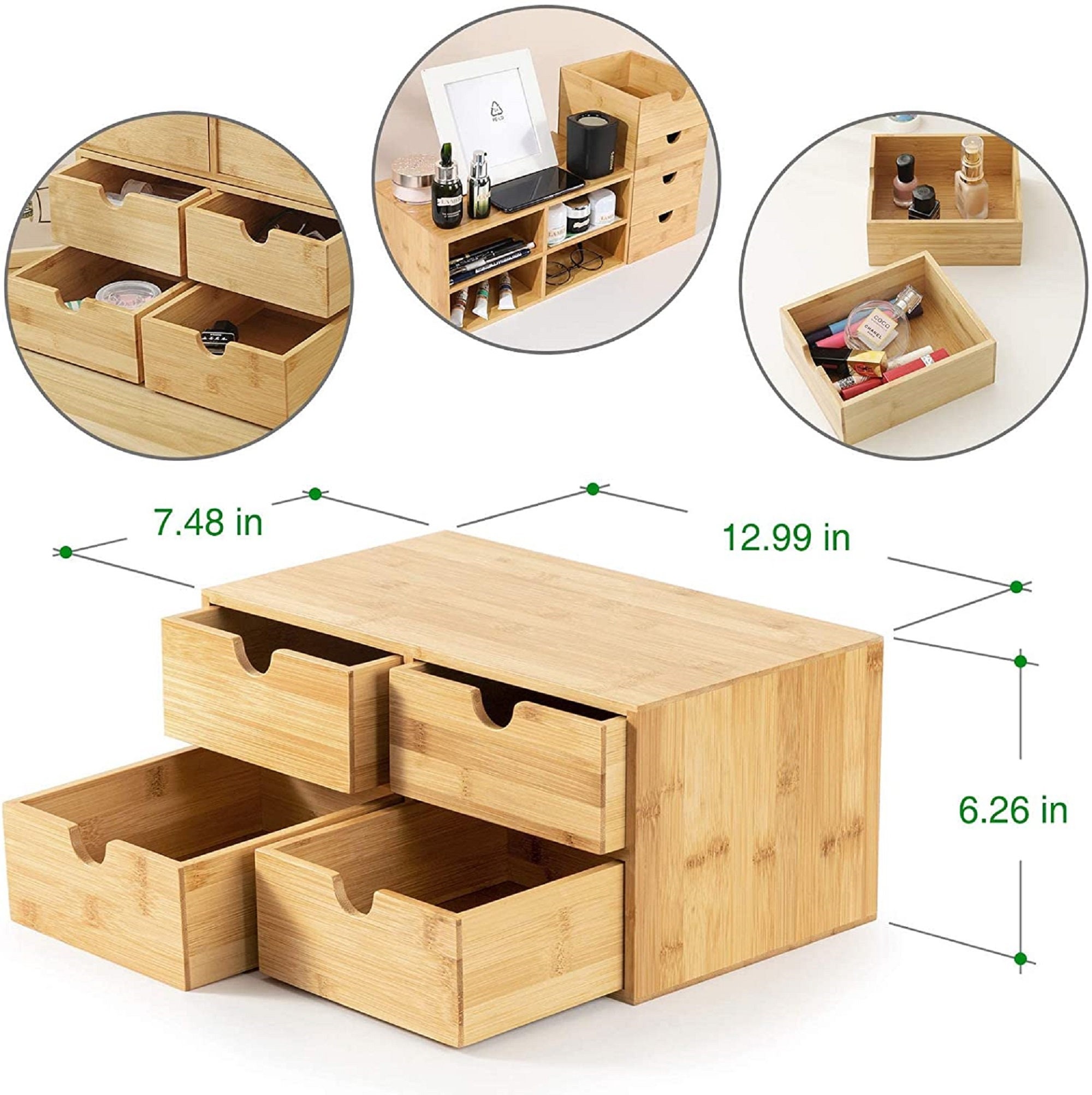 Mini Bamboo Desk Drawer Tabletop Storage Organization Box for - Etsy