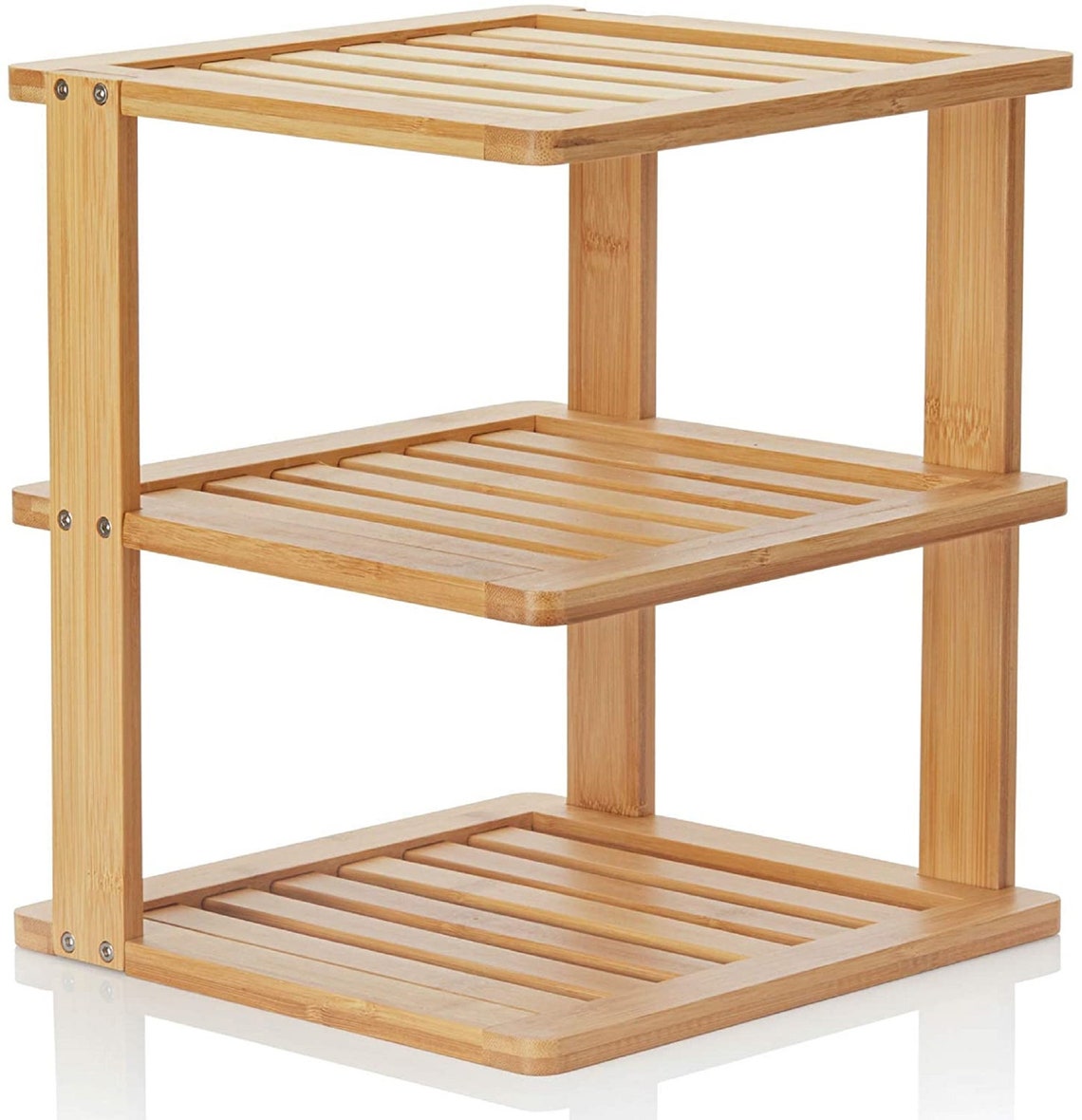 Bamboo Corner Shelf 3 Tier 10 X 10 Inch and 11.5 Inches High Etsy