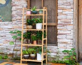 Bamboo Plant Stand Multifunctional Storage Rack Bookcase Indoor Outdoor for Living Room Bathroom Balcony 4 Tier