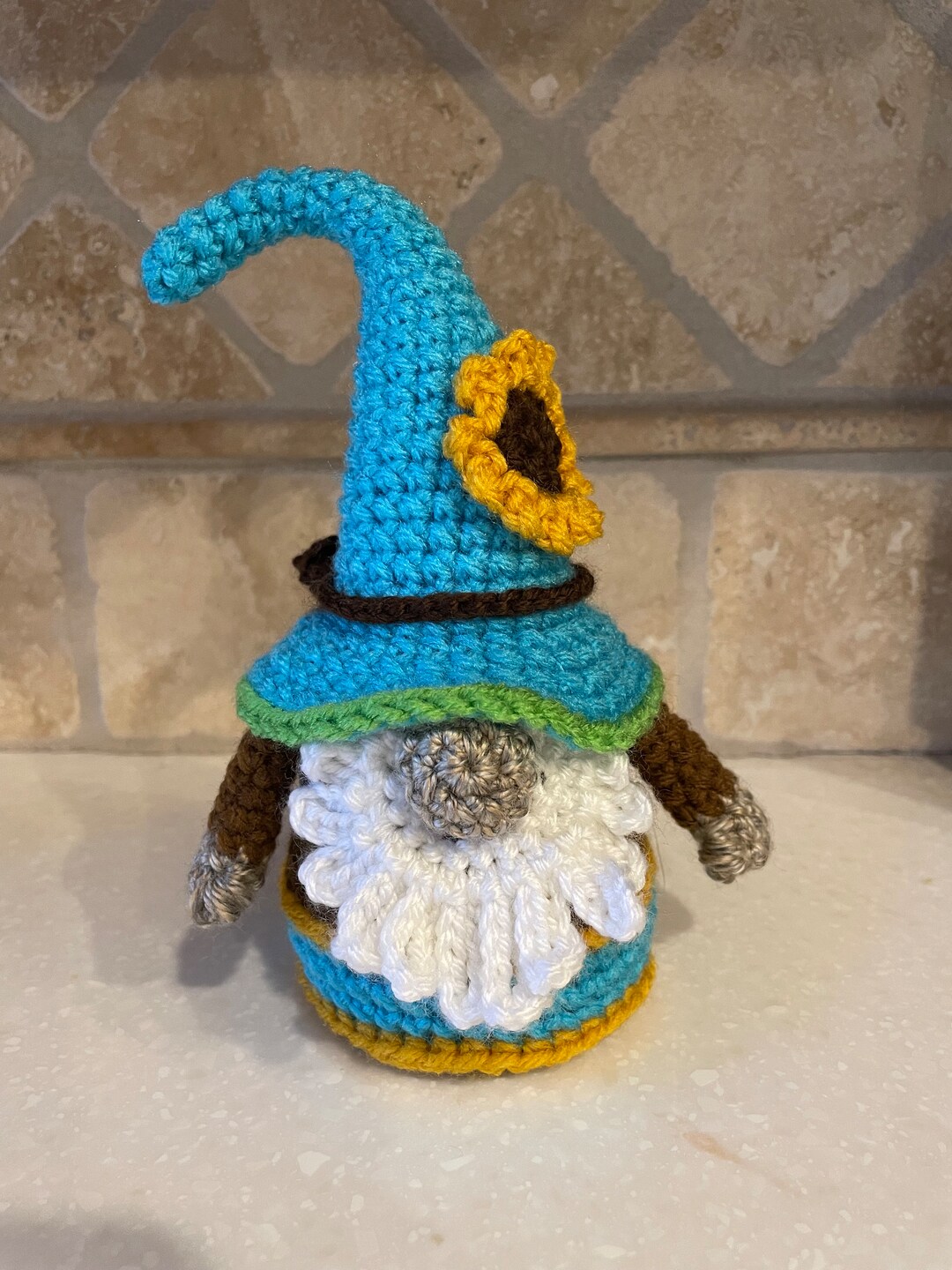 Gnomo De Crochet Positivo - Muñeco De Hilo De Algodón - Decoración Para Hogar U Oficina - Regalo Emocional