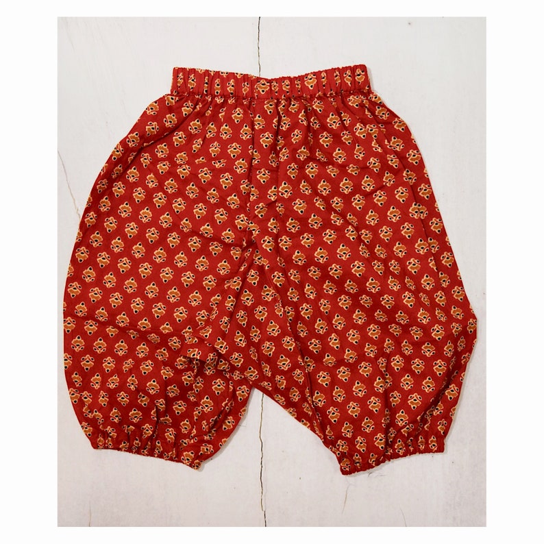 Newborn to 1 Year Madder Red Traditional Indian Block Print Cott Newborn to 1 Year Madder Red Traditional Indian Block Print Cott
