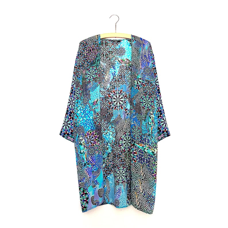 Psychedelic Frog Long Silk Kimono Jacket - Etsy UK