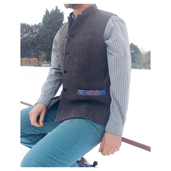 40 Charcoal Gray Felted Wool Adult Vest
