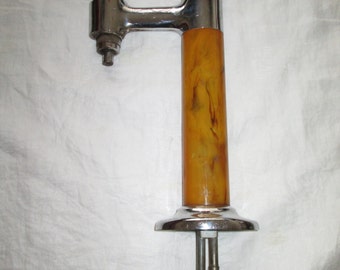 RARE~ Gaskell Chambers Patent Dalex Chrome Amber Fountain Bar Beer Tap Tower