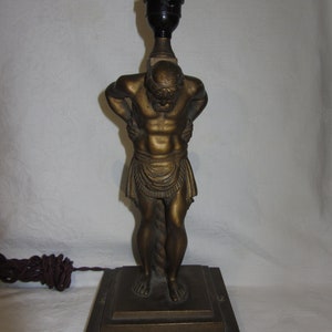 Original 1930s Classical Roman Figural Lamp with Tiered Base