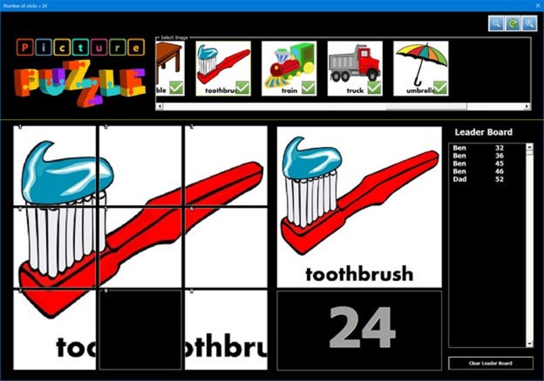 Picture Puzzle Tile Swap Game things Excel VBA Workbook instant