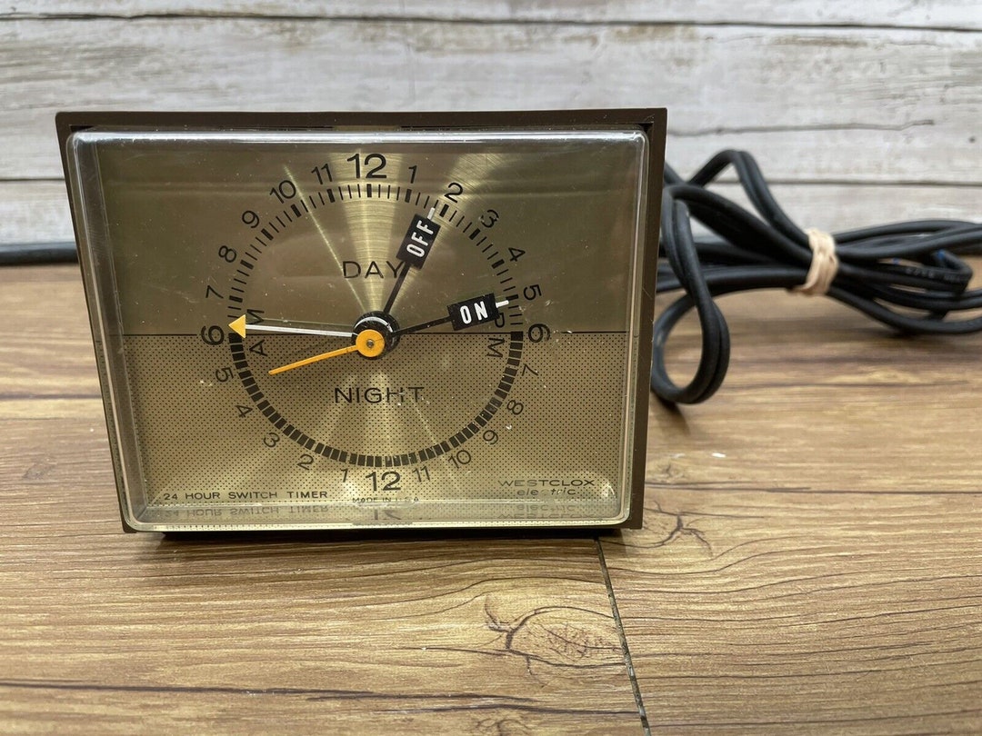 Vintage MCM Westclox S27A Electric 24 Hour Switch Timer Day Night Alarm