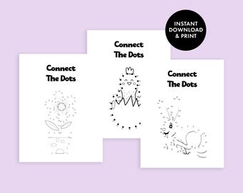 Easter Connect-the-Dots Bundle | Printable Spring Puzzles | Kids Number Activities | Digital Download | Easter Basket Fillers