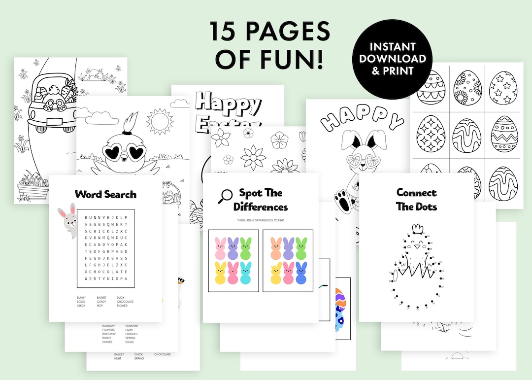 Easter Activity Pack Printable | Coloring Pages, Puzzles, Word Search ...