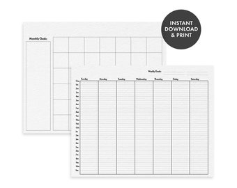 Undated Monthly Weekly Planner Printable (8.5x11 PDF)