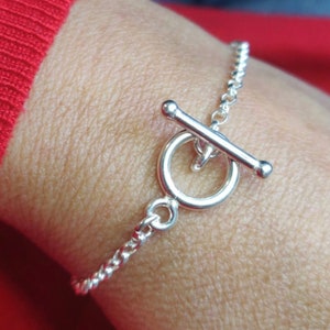 Silver T Bar Bracelet, Toggle Bracelet, T Bar Jewellery, Toggle Jewellery, Everyday Bracelet, Chain, Bracelet, Dainty Jewellery, T Bar Style