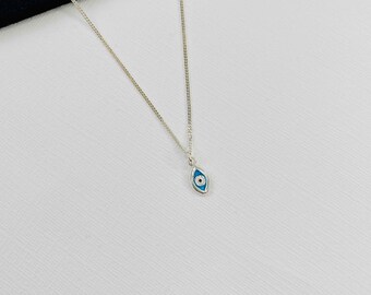 Silver Evil Eye Necklace, Sterling Silver Eye Necklace, Evil Eye Jewellery, Eye Charm Necklace, Evil Eye Jewellery, Eye Charm Jewellery