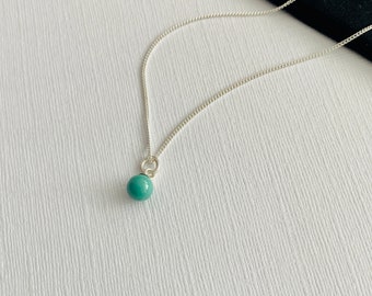 Jade Necklace Sterling Silver Necklace, Birthstone Gift, Jade Jewellery, Jade Necklace, Green Necklace, Turquoise Necklace, Green Stone Gift