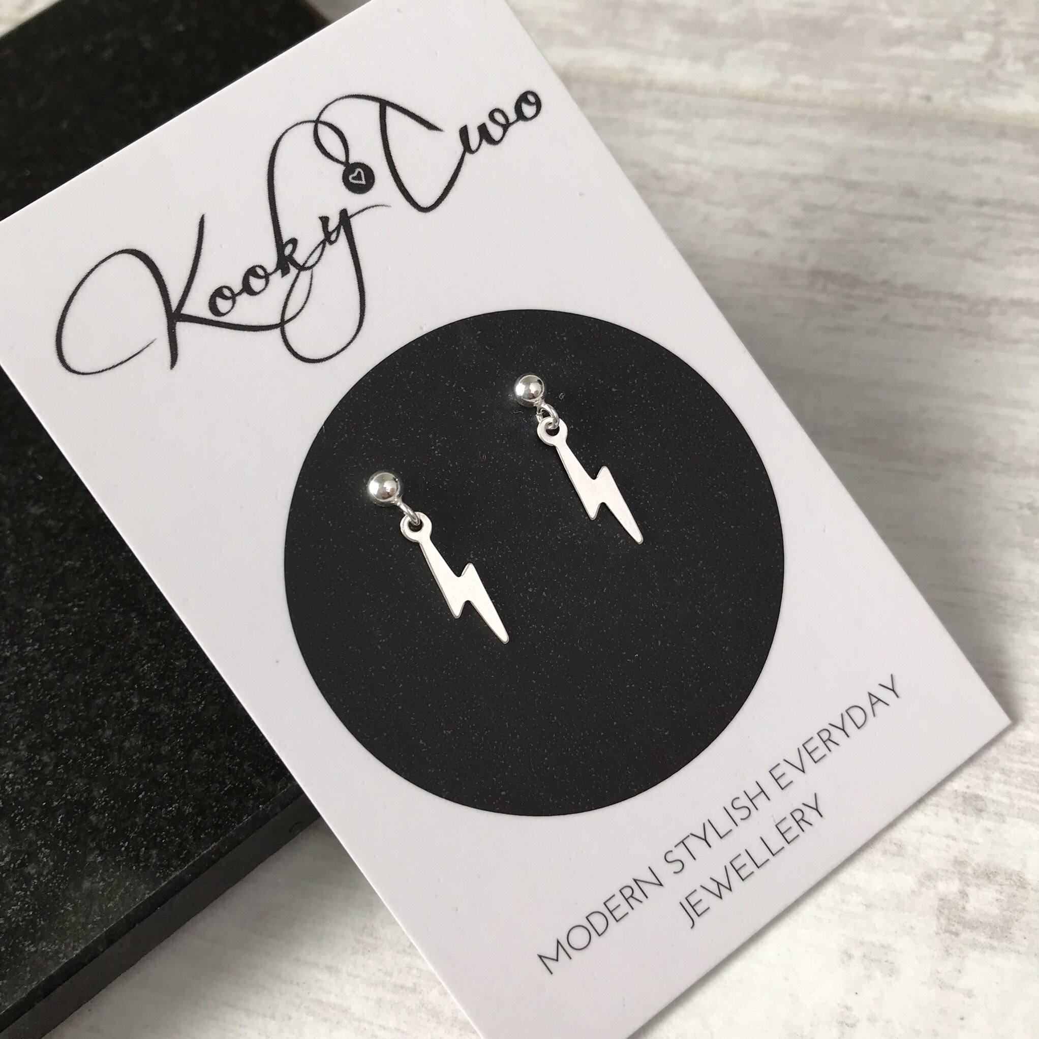 Sterling Silver Lightning Bolt Earrings/Dangle Stud | Etsy