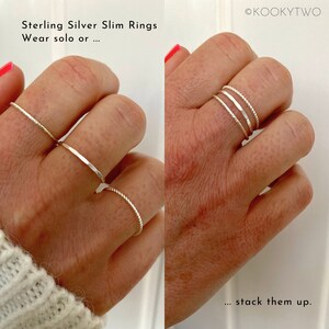 Silver Stacking Rings Dainty Sterling Silver Rings Stackable Jewellery ...