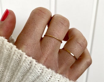 Gold Slim Rings 14K Gold Filled Rings Dainty Gold Slim Rings for Stacking Rings Gold, Stackable Rings in Gold, Friendship Rings Gold