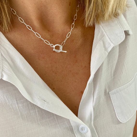 Silver T Bar Chain Necklace | New Look
