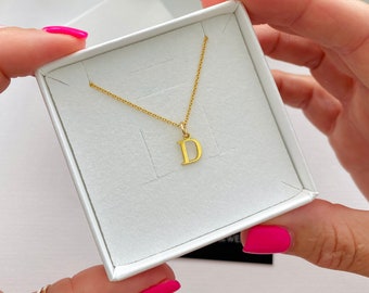 Personalised Gold Initial Necklace 14K Gold Filled Letter Jewellery, Gold Letter Name Necklace Multi-Letter, Three Initial Necklace Gift