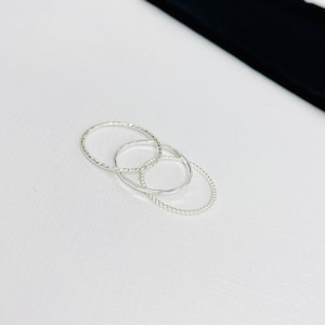 Silver Stacking Rings Dainty Sterling Silver Rings Stackable Jewellery ...
