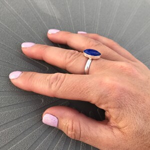 Lapis Lazuli Ring, Sterling Silver Adjustable Ring, Lapis Lazuli Gemstone, Blue Gemstone, Gemstone Jewellery, Blue Ring, Arthritis Ring image 5