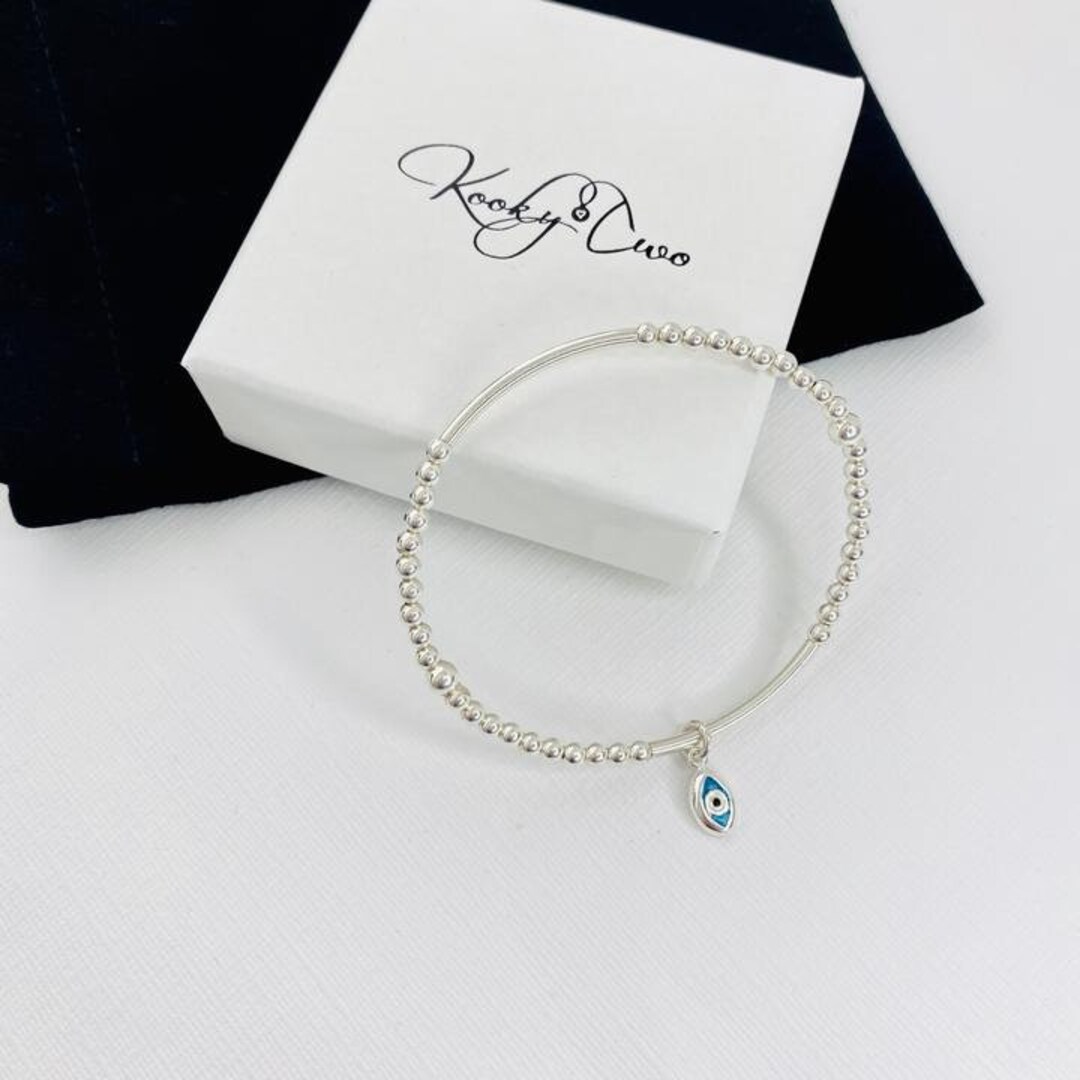 Buy Silver Evil Eye Bracelet, Dainty Evil Eye, Protection Bracelet,  Spiritual Bracelet, Colourful Jewellery, Protection Jewellery, Online in  India