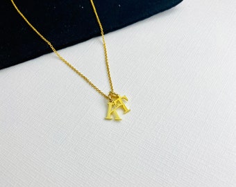 Gold Two Initial Necklace, Gold Two Letter Initial Necklace Gift, Name Necklace Initial Charms, Personalised Jewellery Gift Initial Charms