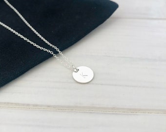 Silver Initial Disc Necklace, Sterling Silver Personalised Jewellery, Bespoke Jewellery, Unique Necklace, Monogram Jewellery