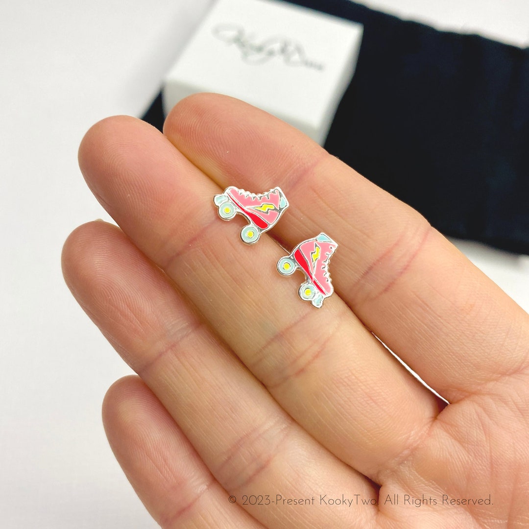 Roller Skate Stud Earrings Roller Skating Lover, Retro Jewellery Fun