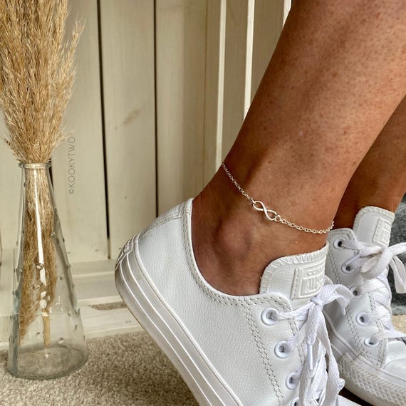 Silver Infinity Anklet, Sterling Silver Jewellery, Summer jewellery, Ankle Jewellery, Boho Style, Festival Jewellery, Ankle Bracelet Gift
