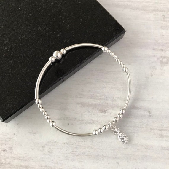 Silver Pineapple Bracelet Sterling Silver Pineapple Bracelet | Etsy