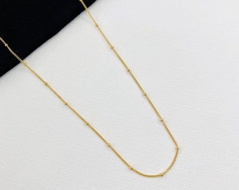 Gold Satellite Necklace, Delicate Chain, Satellite Necklace, Everyday jewellery, Gold Jewellery, Satellite Chain,