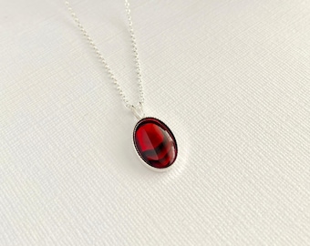 Red Abalone Necklace, Red Shell Necklace, Dainty Red Shell Necklace, Red Jewellery, Paua Shell