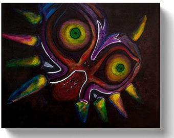 Legend Of Zelda Majora's Mask Canvas Art Print - Majora's Mask Painting - Zelda Wall Art - Gamer Gift For Zelda Fan