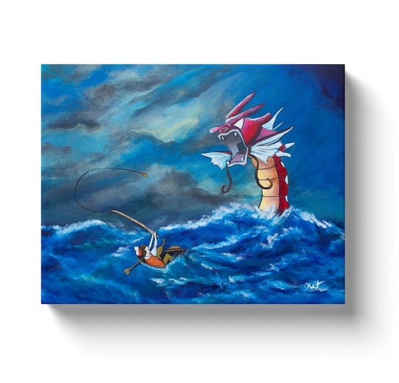Shining Gyaradose Pokemon Art Print