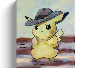 ピカチュウ水彩画アートプリント - 8x10 | ポケモン、任天堂、大