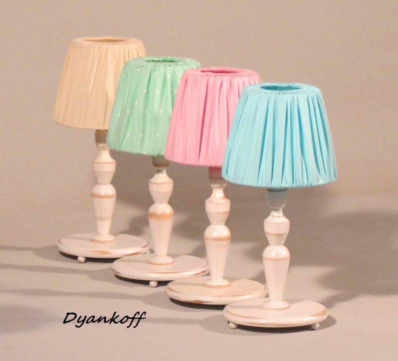 Handmade Table Desk Bedside Lamp With Drum Removable And Washable Lampshade Cover Wooden Stand In White Diffe Colors Of The