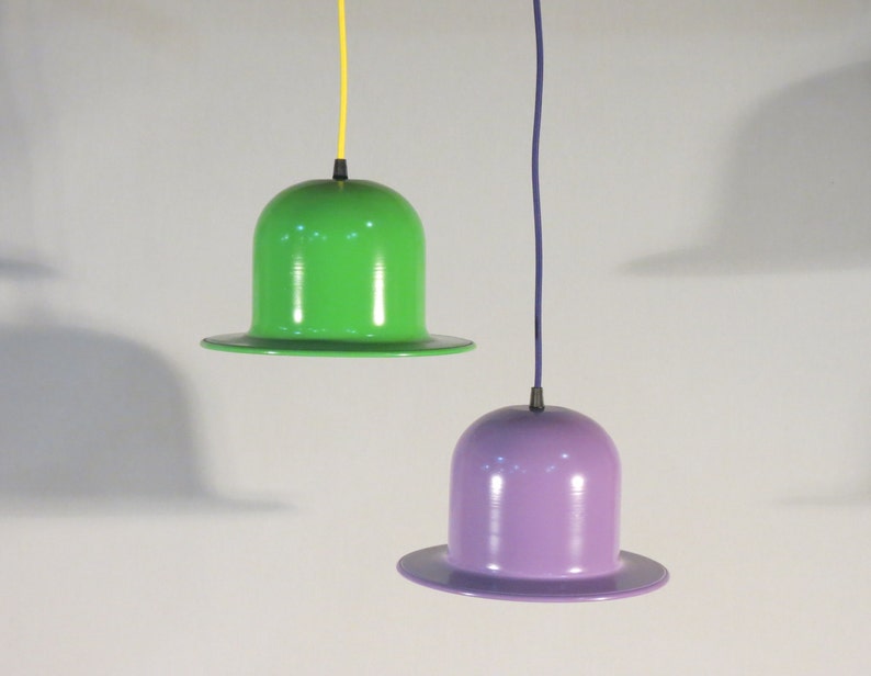 Handmade Pendant Lamp Bowler Hat Hanging Bell Diffe Colors Ceiling Metal Lighting Textile Cable