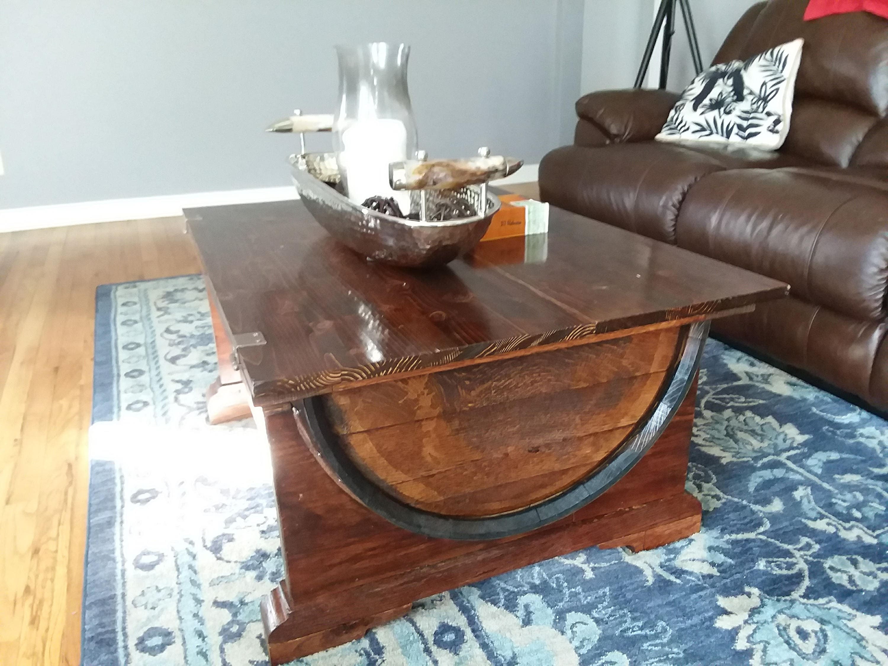 Whiskey Barrel Coffee Table Custom Made Etsy