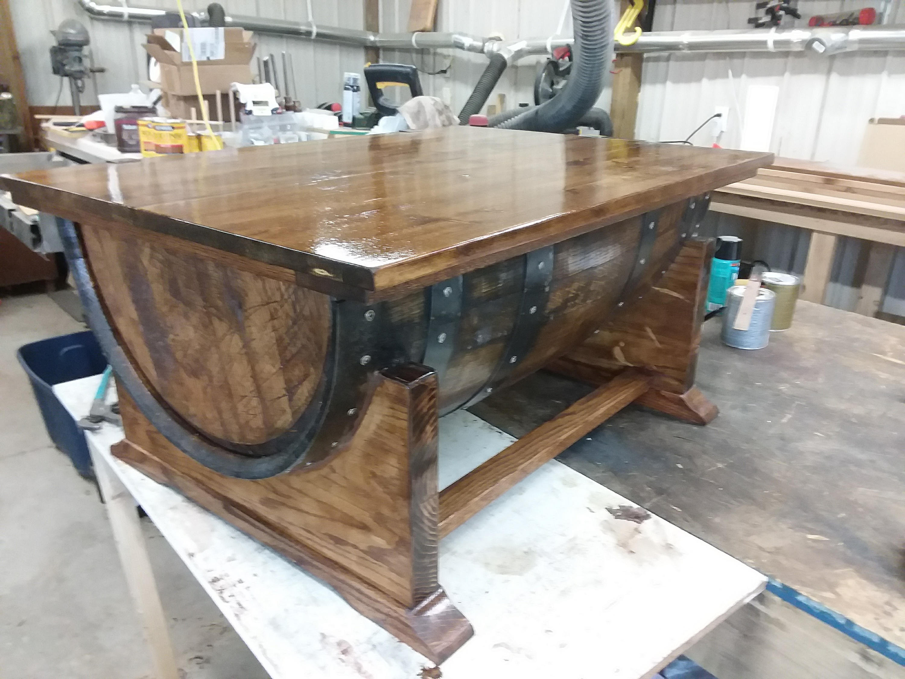 Whiskey Barrel Coffee Table Custom Made Etsy