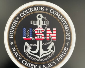 Navy Chief Mini | Navy Pride | CPO | Chief Mess | Vinyl Sticker | Anchor | Patriotic | Goats | Decal | Laptop | Water Bottles | Mugs