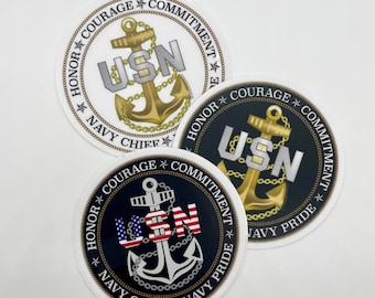 Navy Chief Mini | Navy Pride | CPO | Chief Mess | Vinyl Sticker | Anchor | Patriotic | Goats | Decal | Laptop | Water Bottles | Mugs