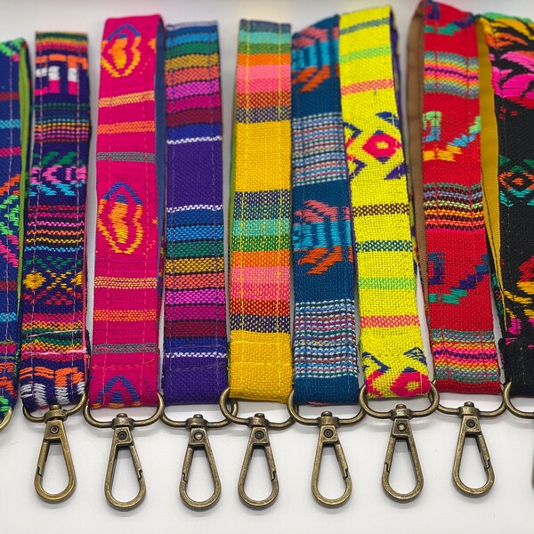 Sarape Key Chain | Cambaya Fabric Wristlets  | key fob l Fashionable l Colorful | Handmade | Made in USA
